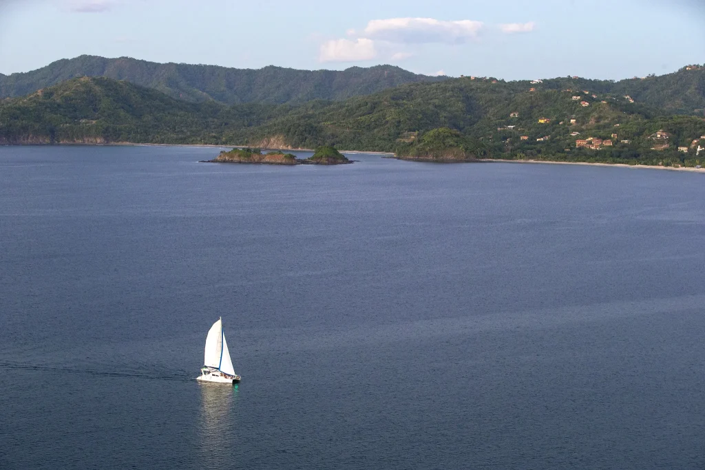 A sailboat on the bay seen from 360 Splendor.